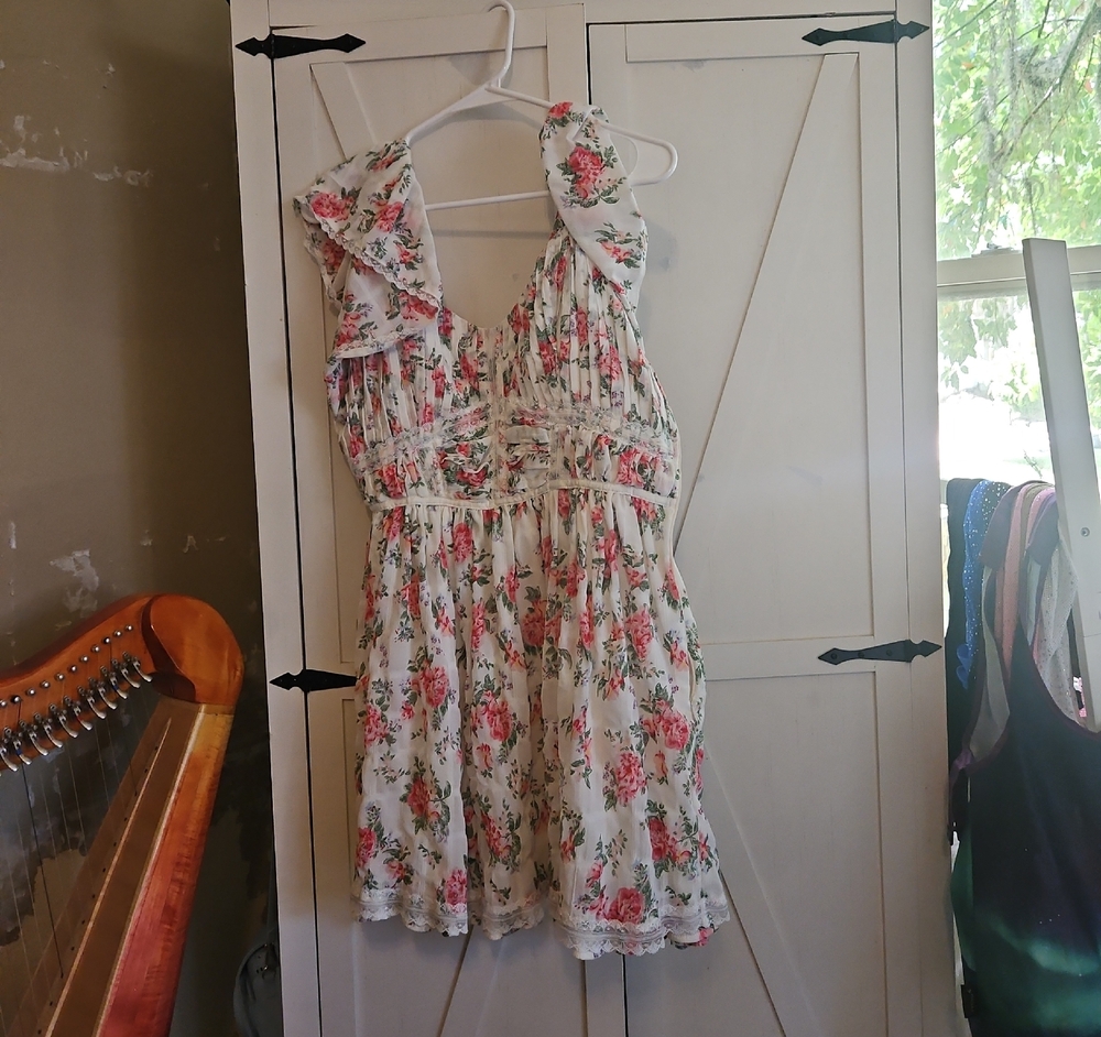 Altar'd State White Floral Ruffle Sundress